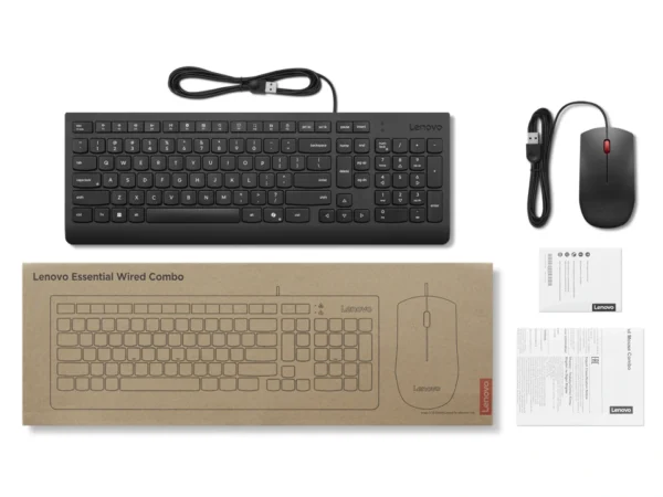 Lenovo Essential Wired Combo – Teclado y Mouse Alámbricos
