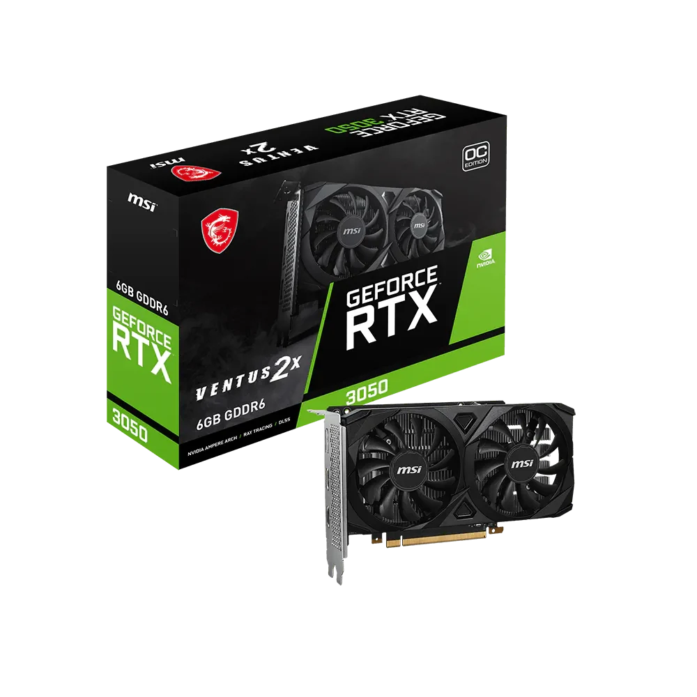 MSI GeForce RTX 3050 VENTUS 2X 6G OC – 6GB GDDR6