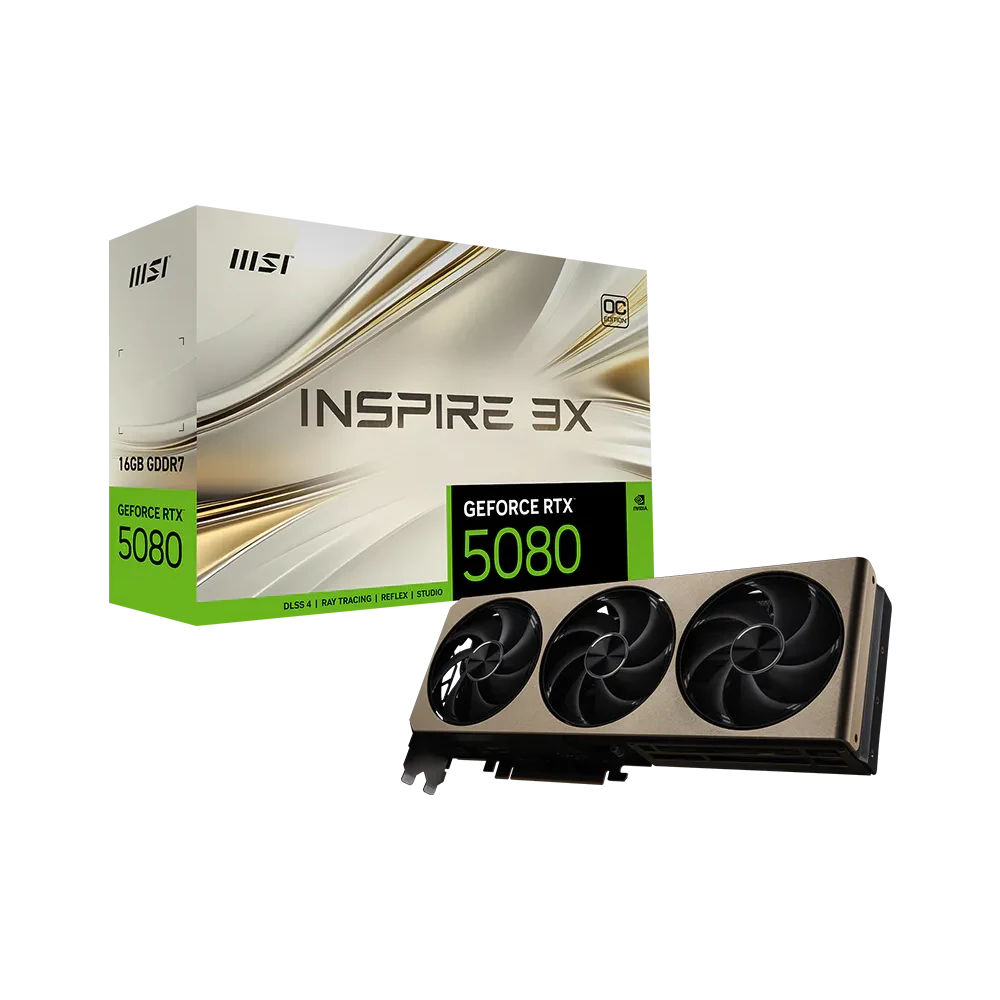 MSI GeForce RTX 5080 16G INSPIRE 3X OC – 16GB GDDR7