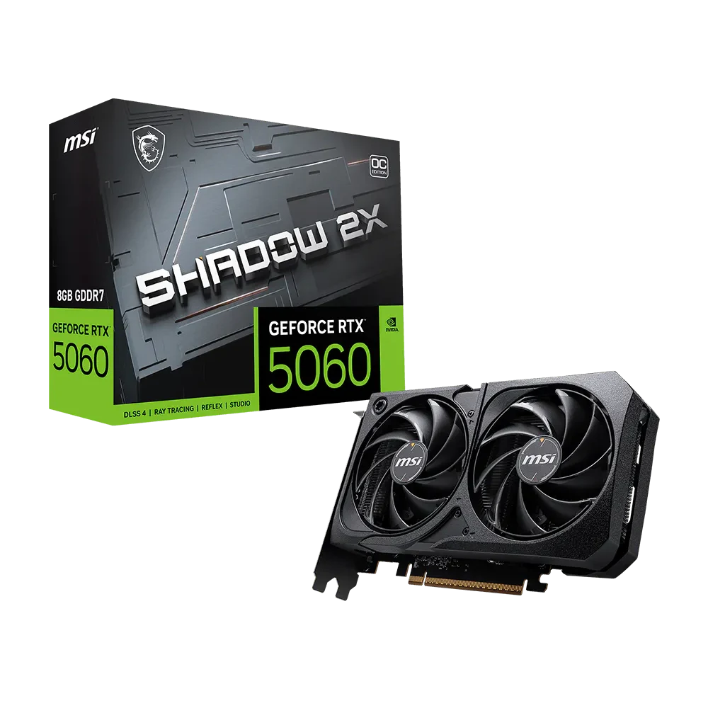 MSI GeForce RTX 5060 8G SHADOW 2X OC – 8GB GDDR7