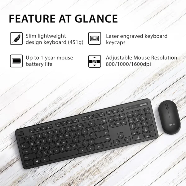 ASUS CW100 – Combo Teclado + Mouse Inalámbrico