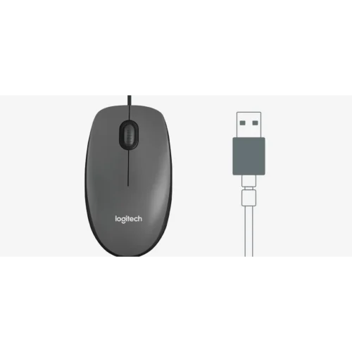 Logitech M100 Negro – Mouse Óptico USB Cableado