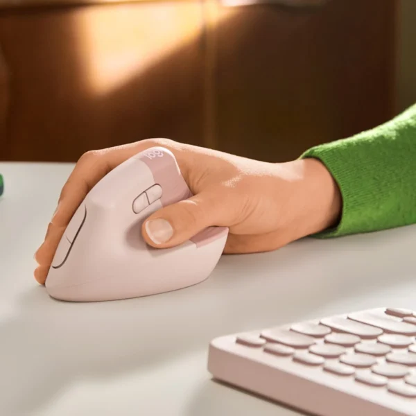 Logitech Lift Rosado – Mouse Ergonómico Vertical Inalámbrico