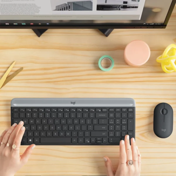 Logitech MK470 Grafito Español – Combo Teclado + Mouse Inalámbrico