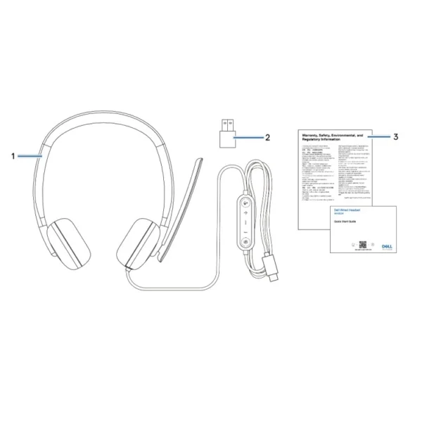 Dell Pro WH3024 – Audífonos USB Cableados
